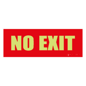 Señal / Cartel de nO EXIT literal fotoluminiscente