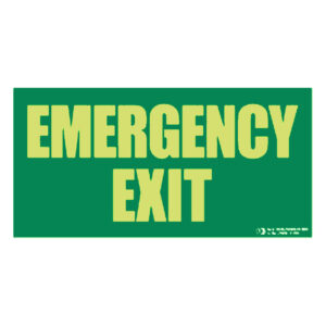 Señal / Cartel de eMERGENCY EXIT literal fotoluminiscente