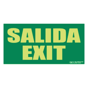 Señal / Cartel de sALIDA / EXIT bilingüe fotoluminiscente