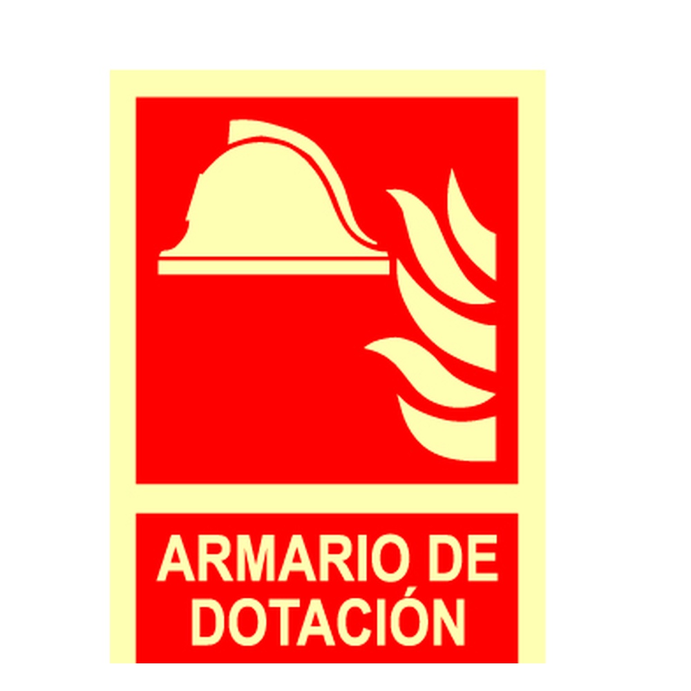 Cartel / Señal luminiscente «Armario de dotación»