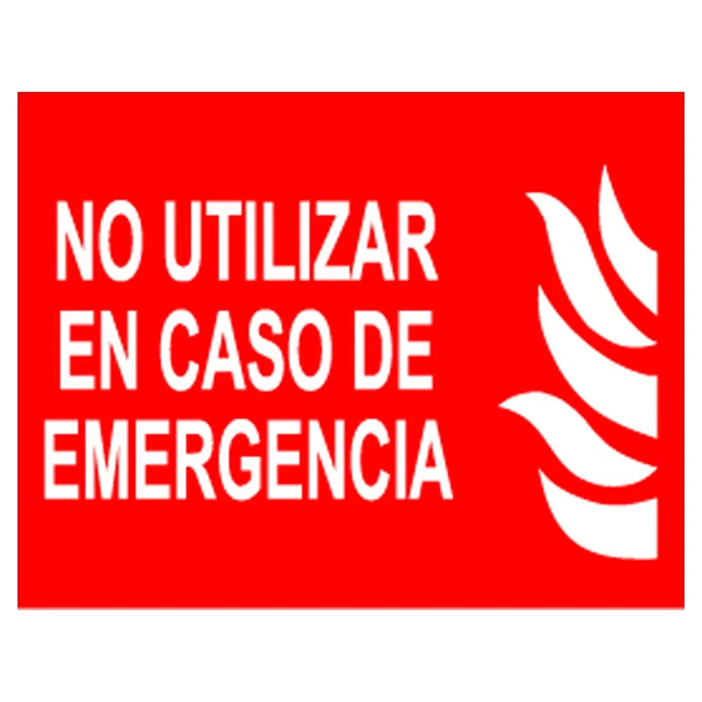 Cartel / Señal luminiscente «No utilizar en caso de emergencia»