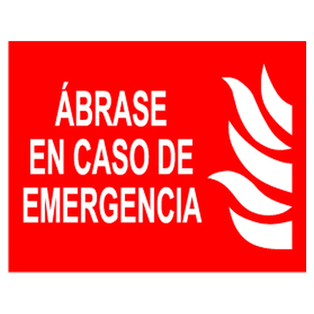Cartel / Señal luminiscente «Ábrase en caso de emergencia»
