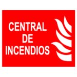 Cartel / Señal luminiscente «Central de incendios»