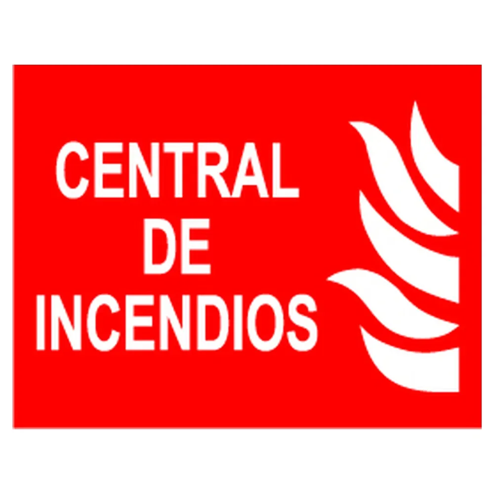 Cartel / Señal luminiscente «Central de incendios»