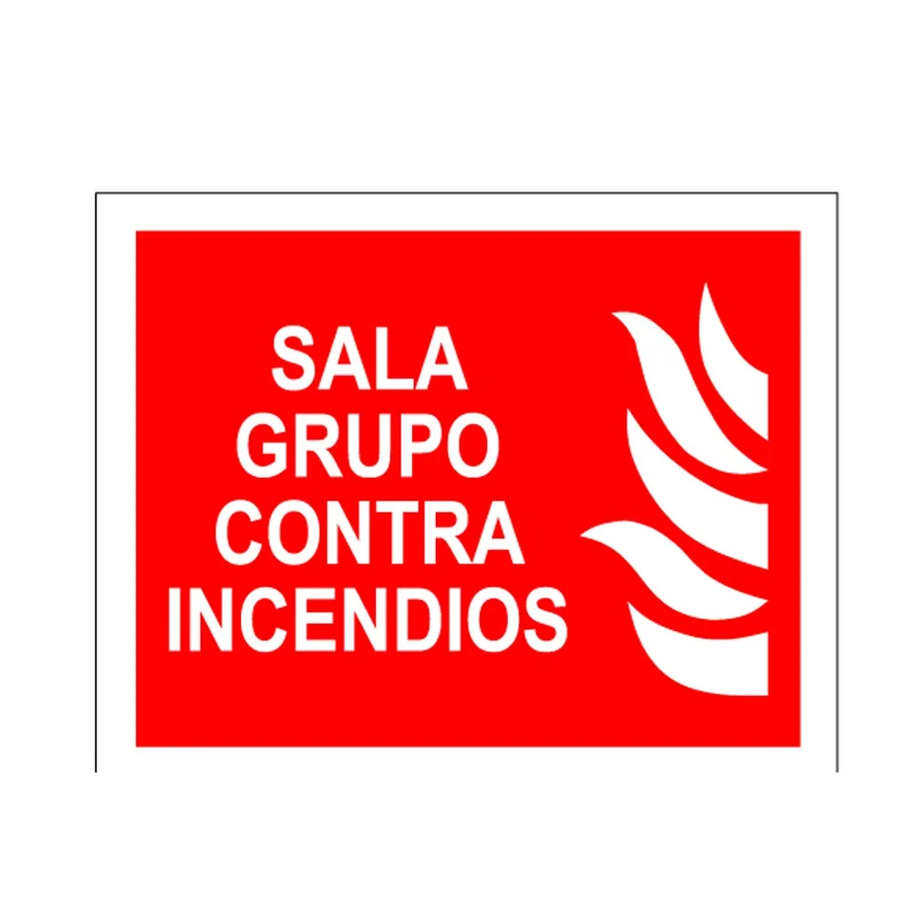 Cartel / Señal luminiscente «Sala grupo contra incendios»