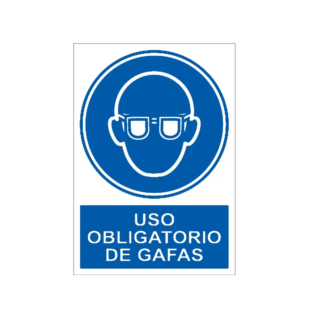 Señal / Cartel de Uso obligatorio de gafas