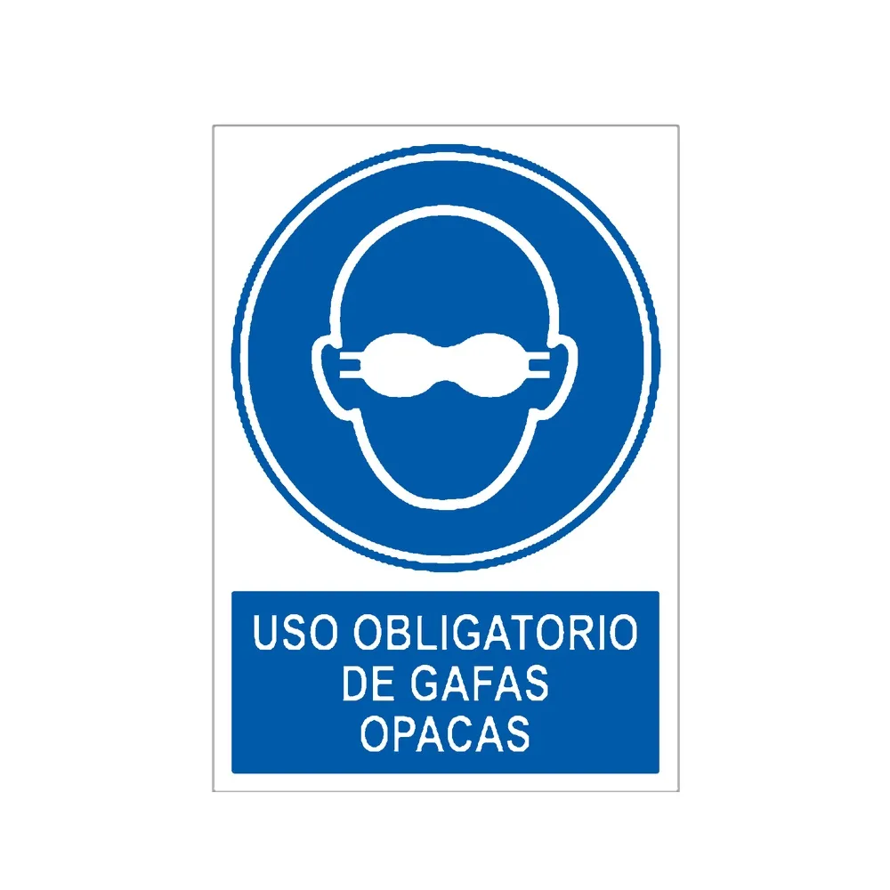 Señal / Cartel de Uso obligatorio de gafas opacas