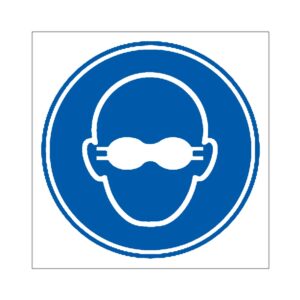 Señal / Cartel de Uso obligatorio de gafas opacas
