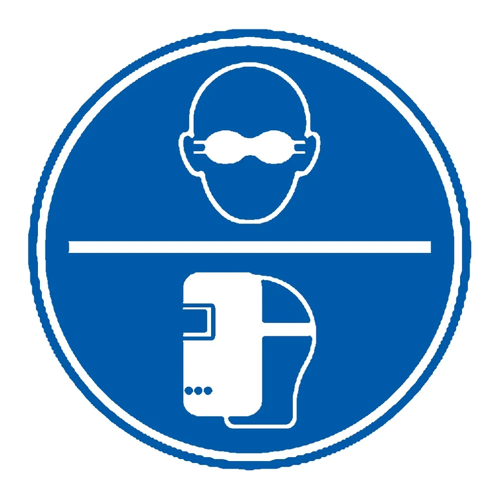 Señal / Cartel de Uso obligatorio de gafas o pantalla