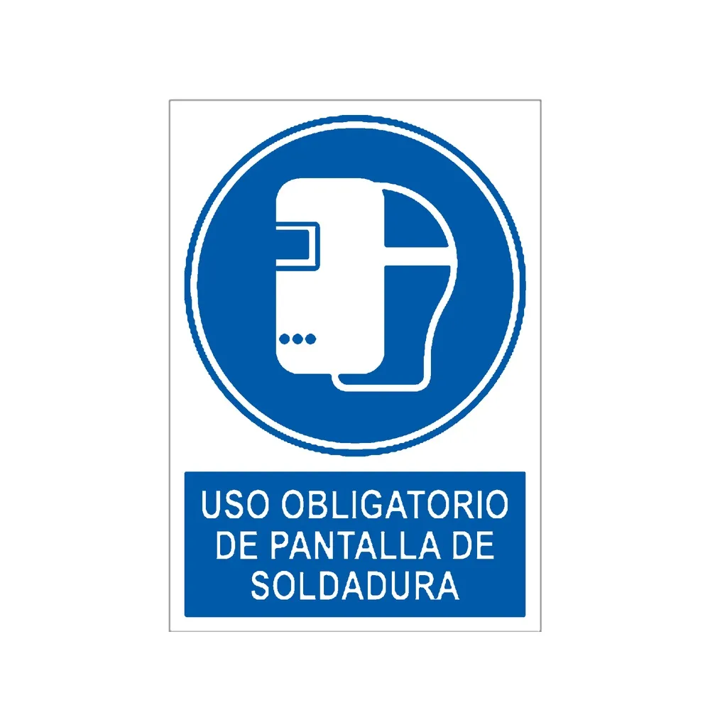 Señal / Cartel de Uso obligatorio de pantalla de soldadura
