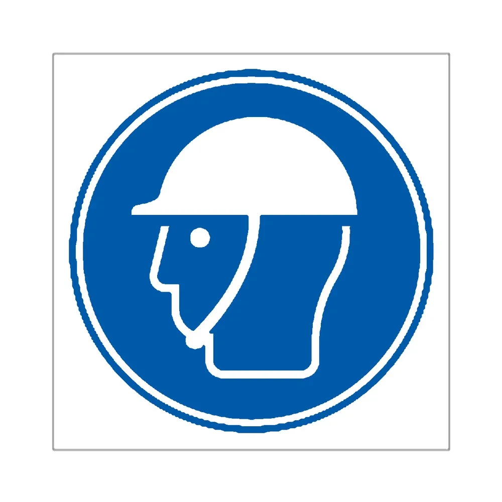 Señal / Cartel de Uso obligatorio de casco con barboquejo