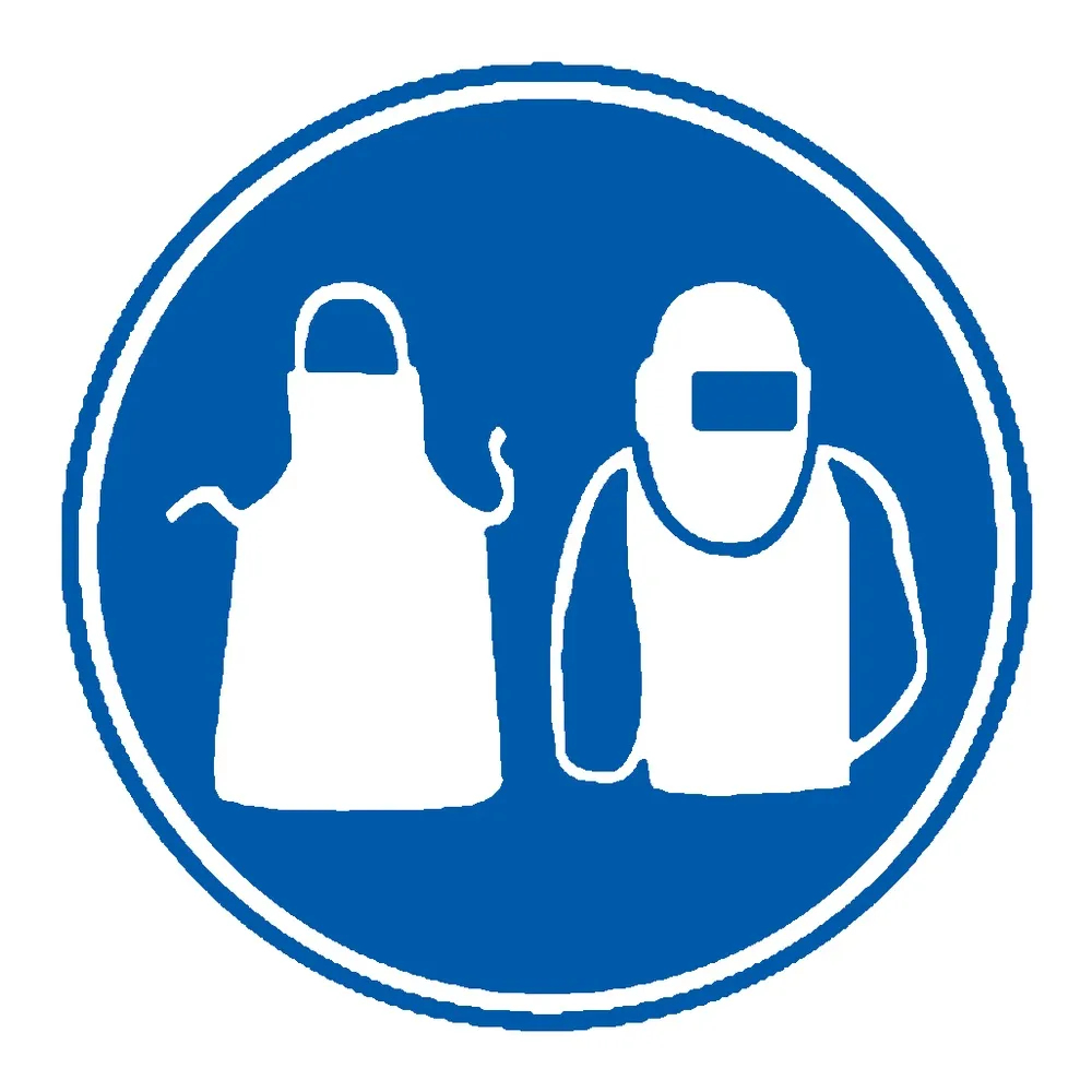 Señal / Cartel de Uso obligatorio de trajes de protección