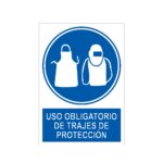 Señal / Cartel de Uso obligatorio de trajes de protección