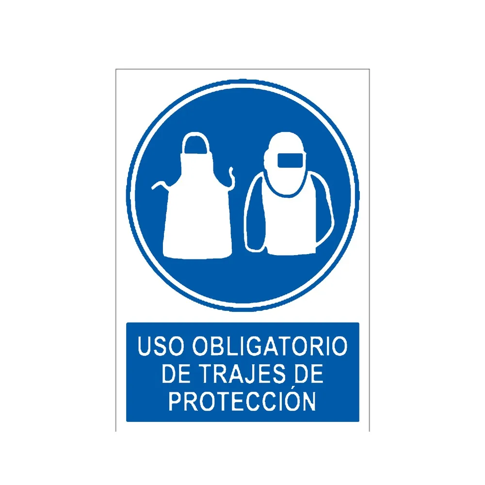 Señal / Cartel de Uso obligatorio de trajes de protección