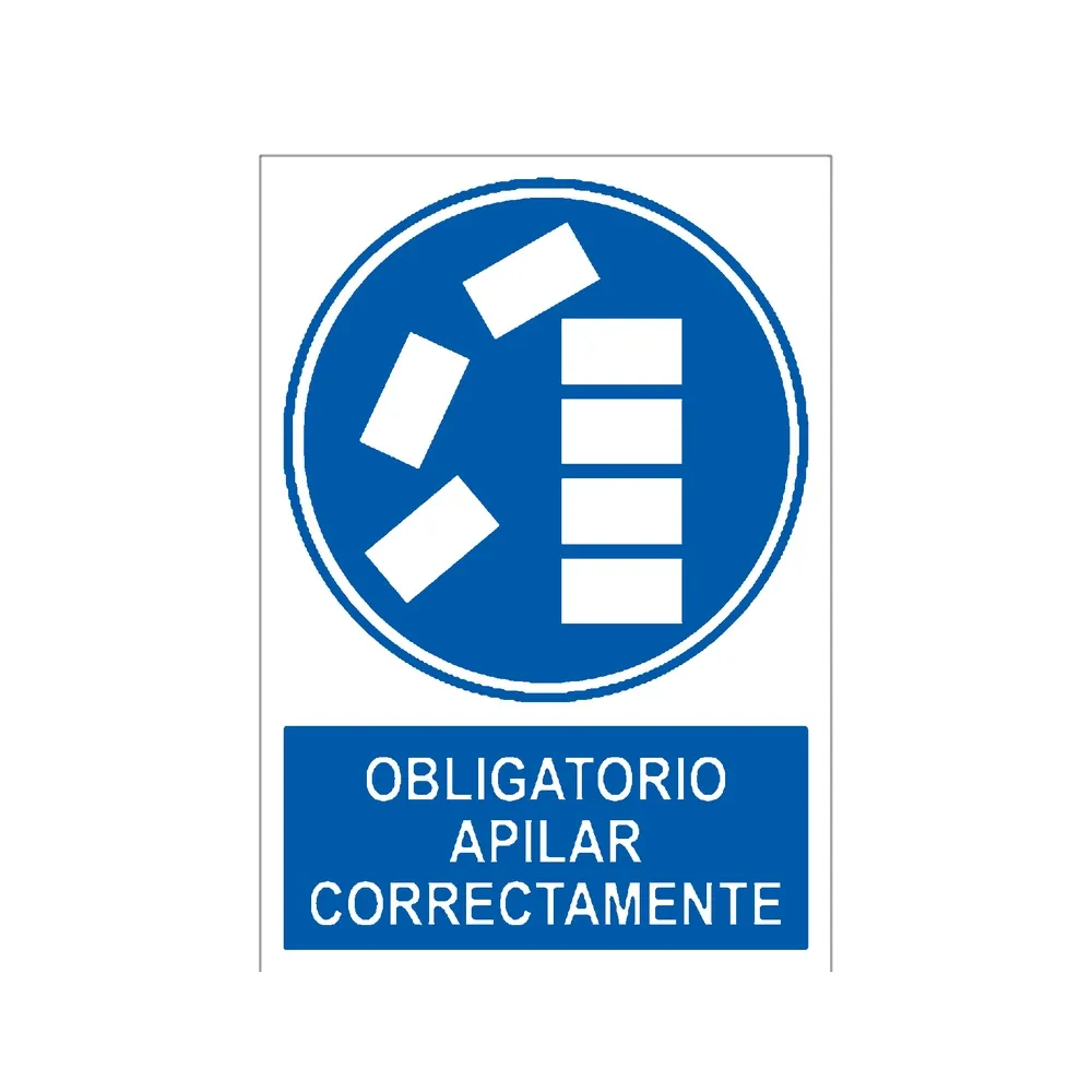 Señal / Cartel de Obligatorio apilar correctamente