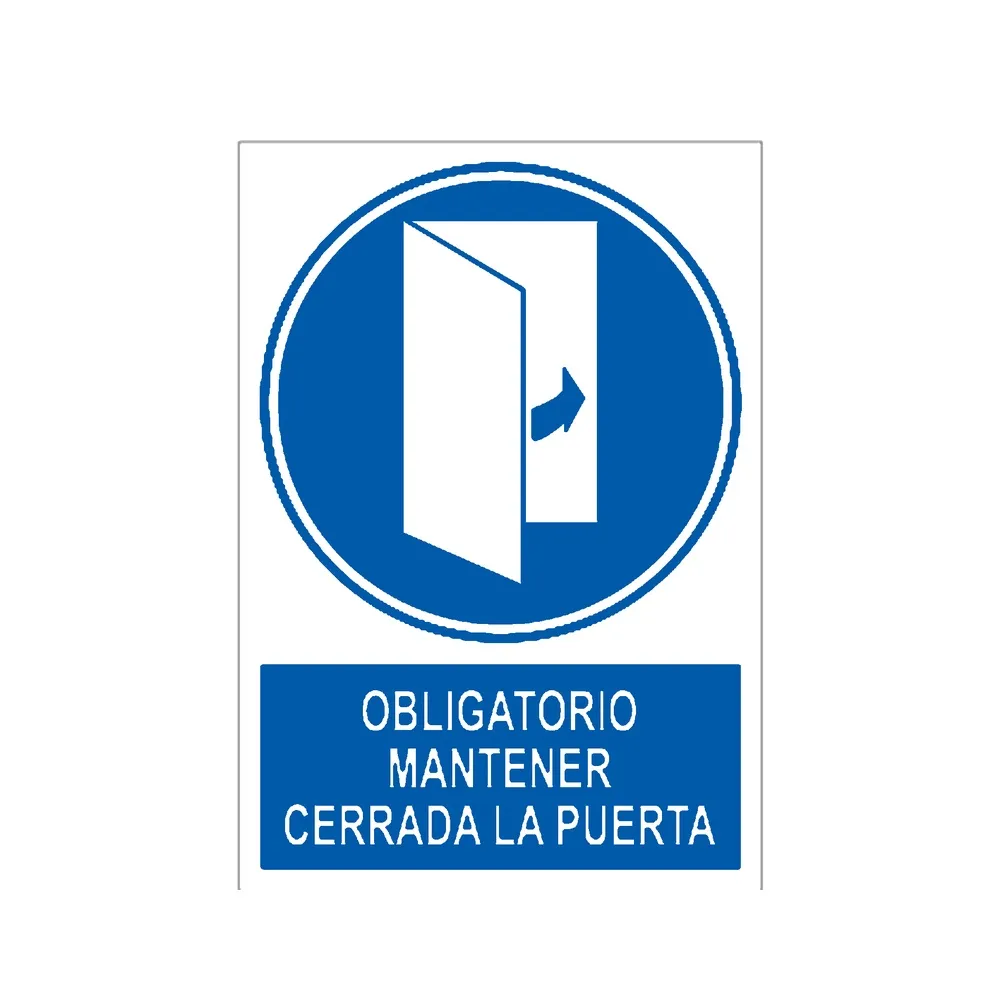Señal / Cartel de Obligatorio mantener cerrada la puerta