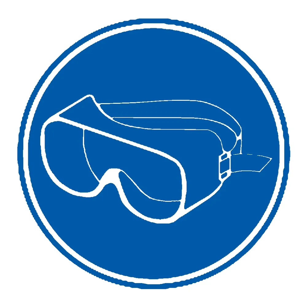 Señal / Cartel de Uso obligatorio de gafas antisalpicadura