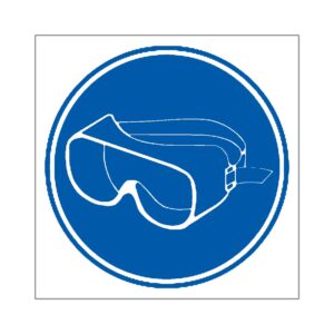 Señal / Cartel de Uso obligatorio de gafas antisalpicadura