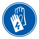 Señal / Cartel de Uso obligatorio de guantes aislantes