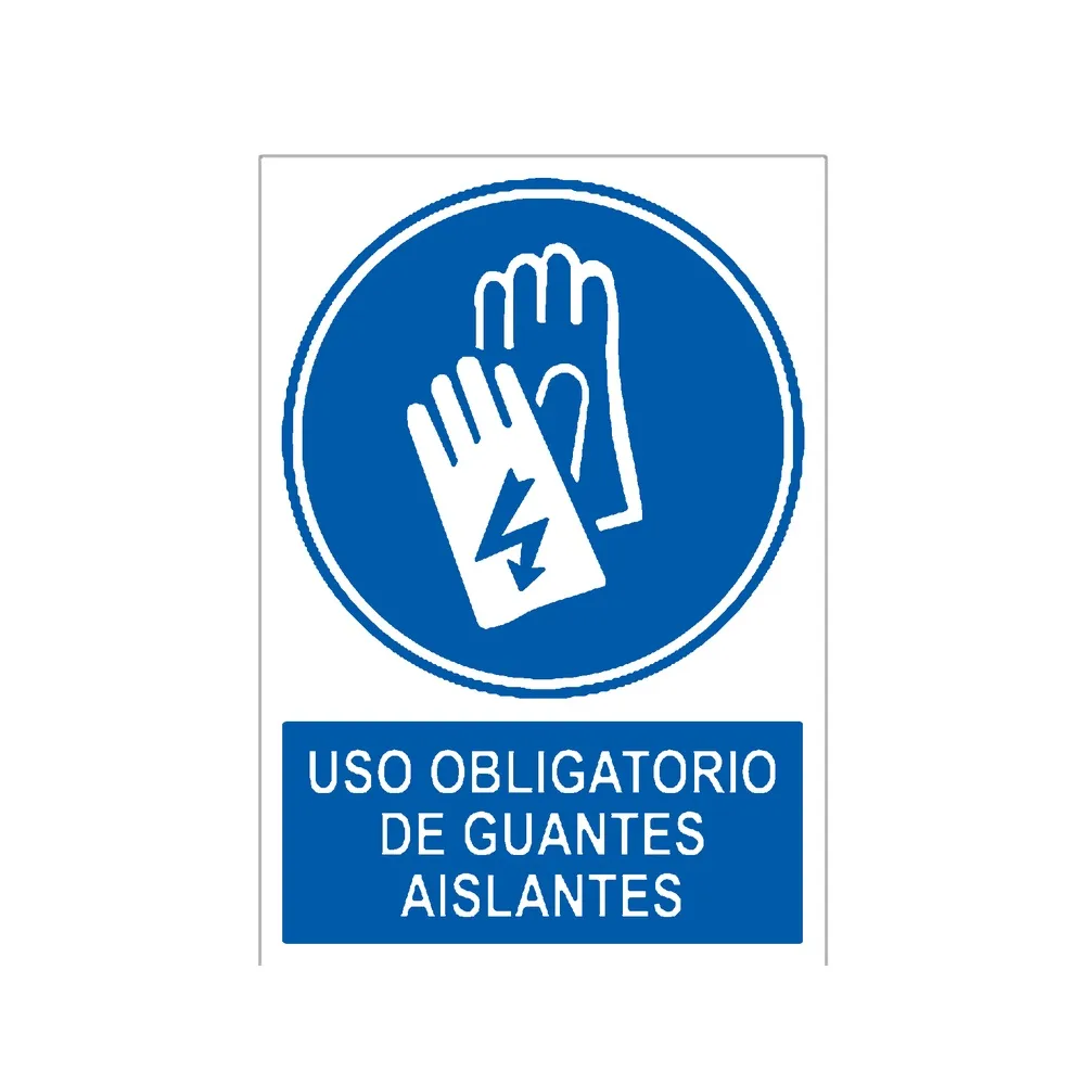 Señal / Cartel de Uso obligatorio de guantes aislantes