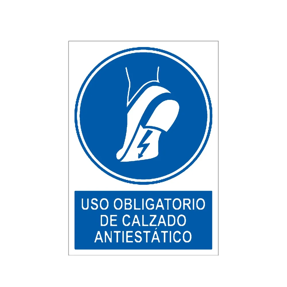 Señal / Cartel de Uso obligatorio de calzado antiestático