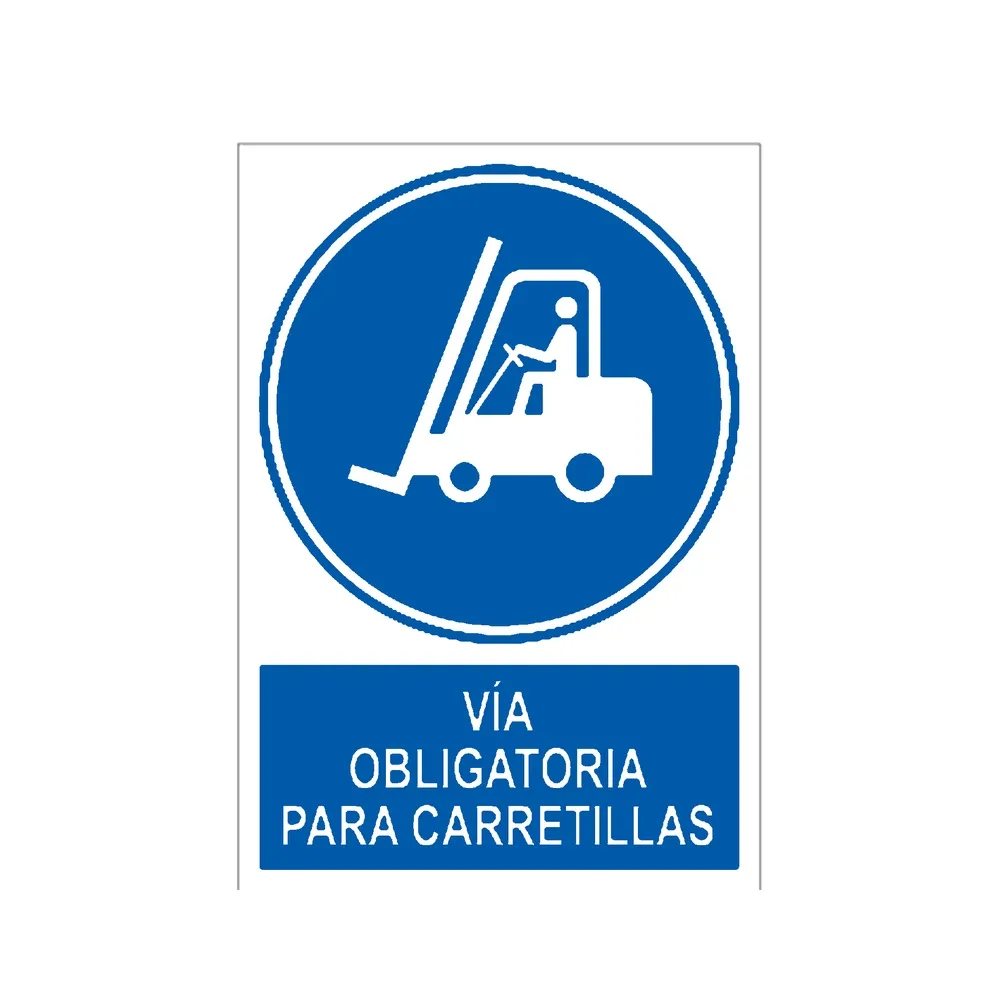 Señal / Cartel de Vía obligatoria para carretillas