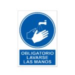 Señal / Cartel de Obligatorio lavarse las manos
