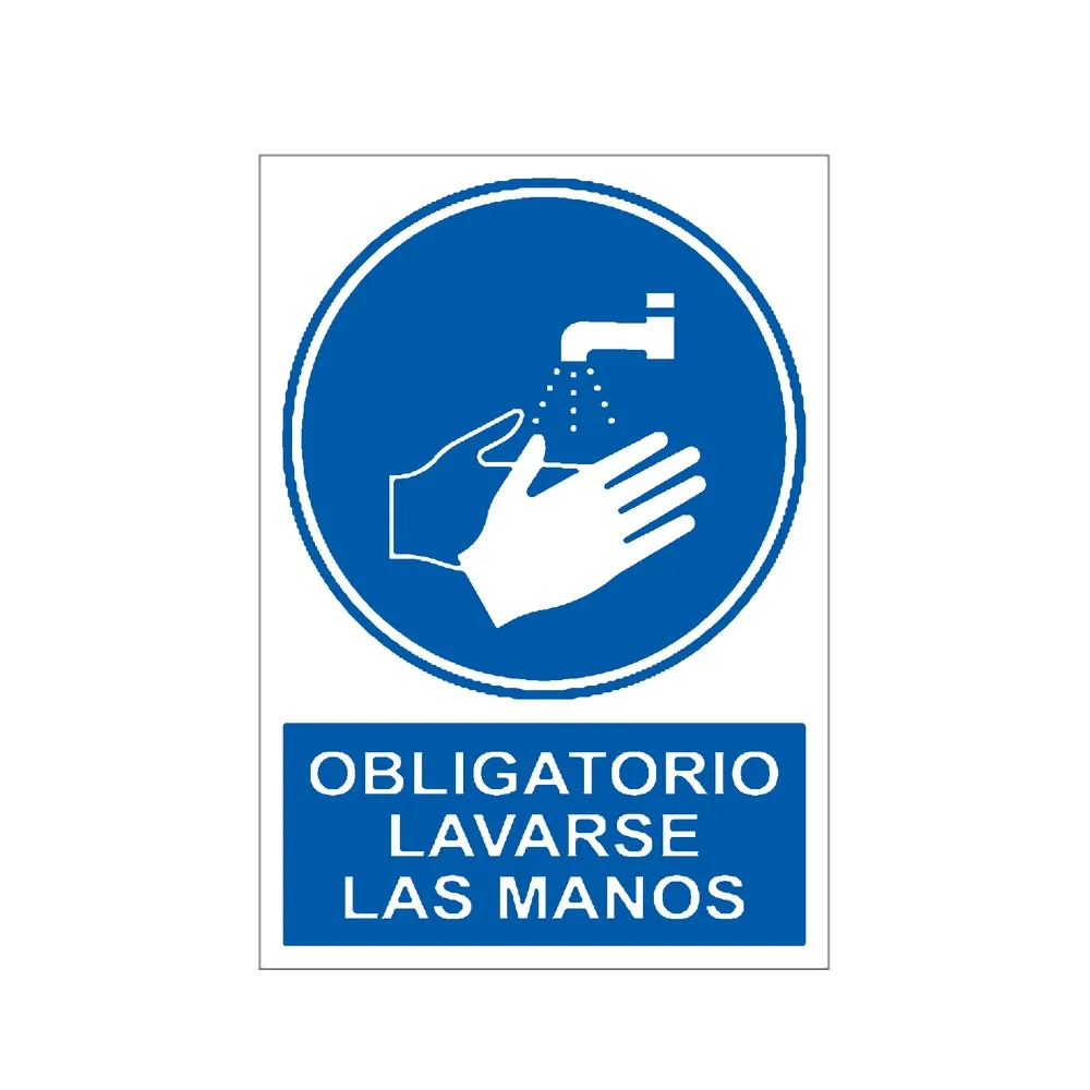 Señal / Cartel de Obligatorio lavarse las manos