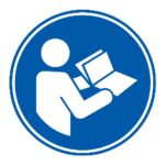 Señal / Cartel de Obligatorio seguir las instrucciones de uso