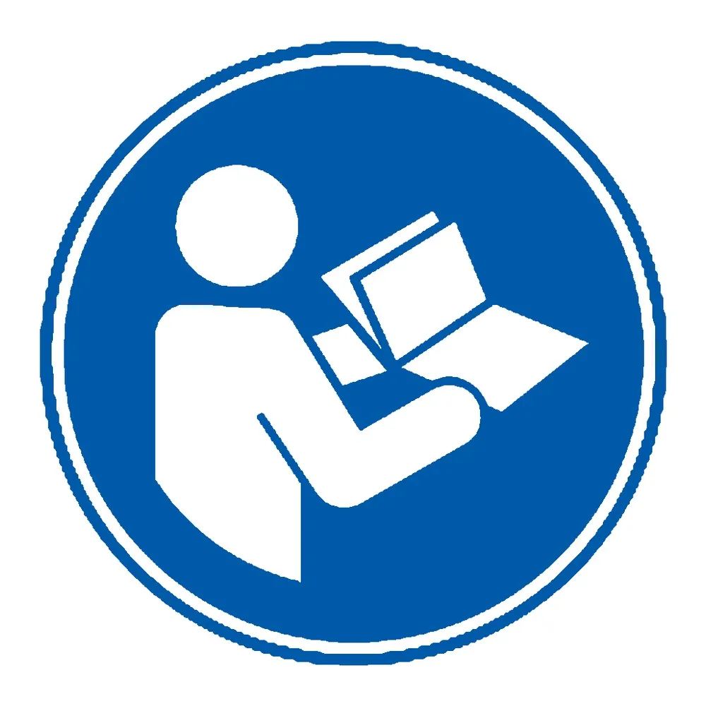 Señal / Cartel de Obligatorio seguir las instrucciones de uso