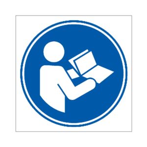 Señal / Cartel de Obligatorio seguir las instrucciones de uso