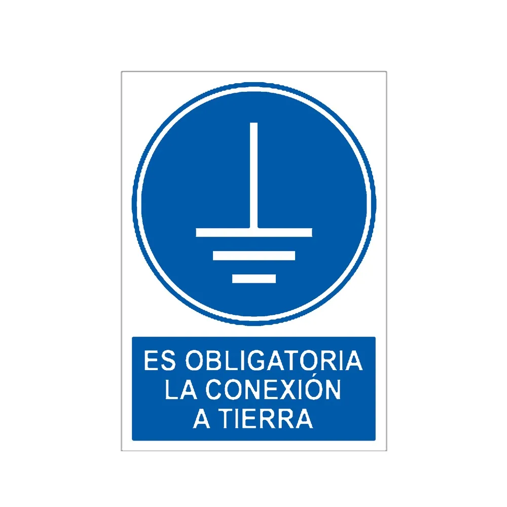 Señal / Cartel de Obligatoria la conexión a tierra