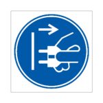 Señal / Cartel de Obligatorio desenchufar en caso de avería o mantenimiento