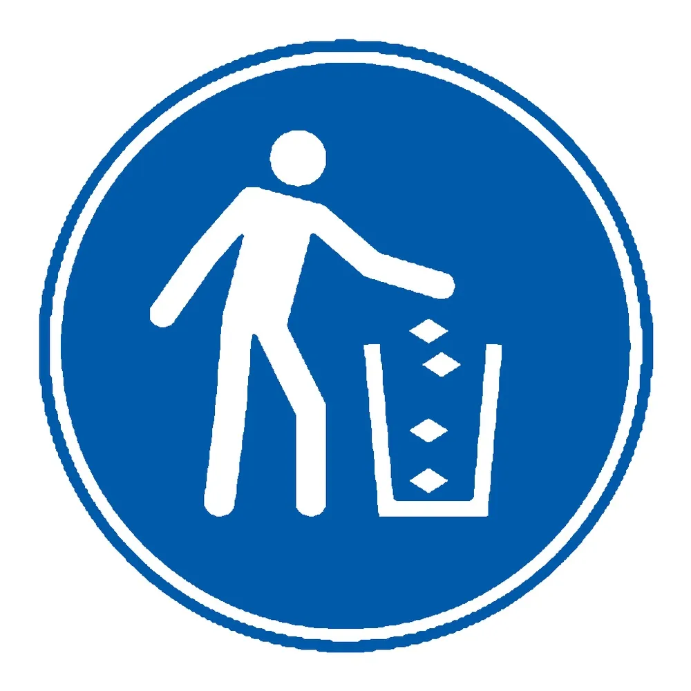 Señal / Cartel de Uso obligatorio de las papeleras