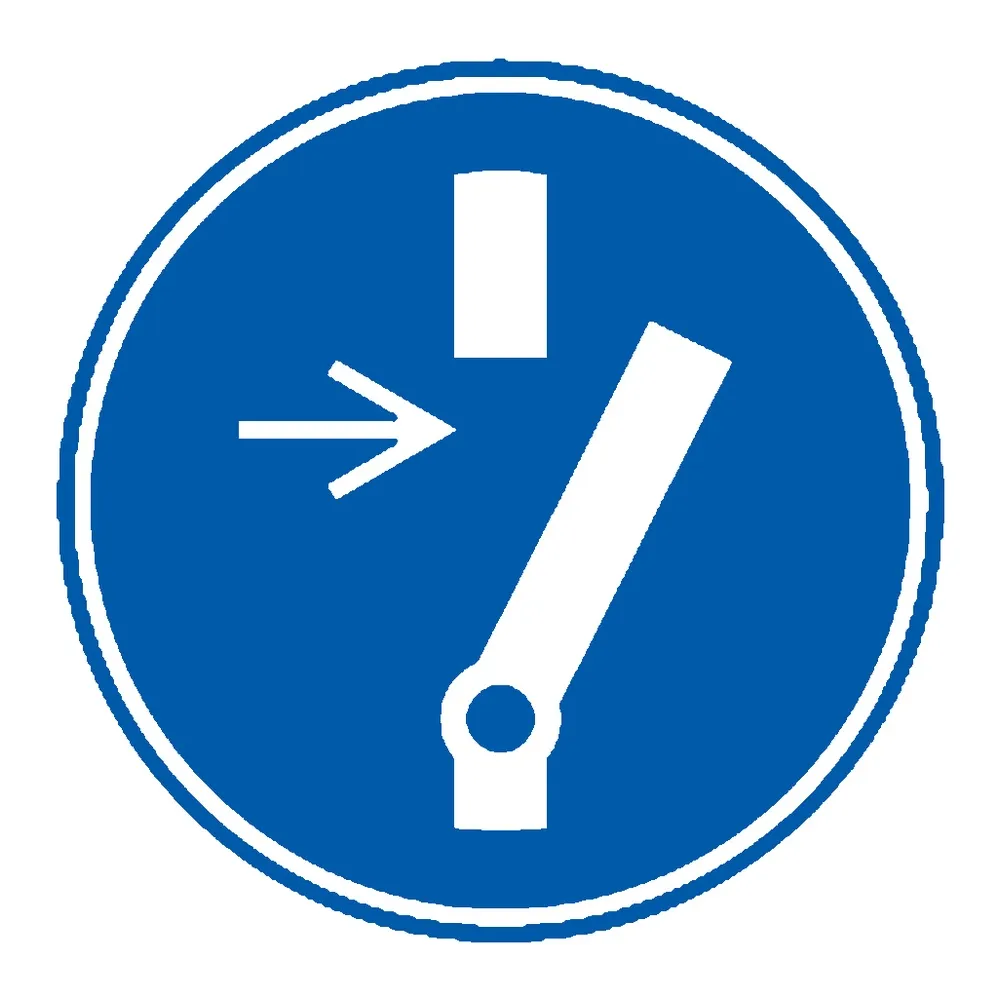 Señal / Cartel de Obligatorio desconectar antes de reparaciones o mantenimiento