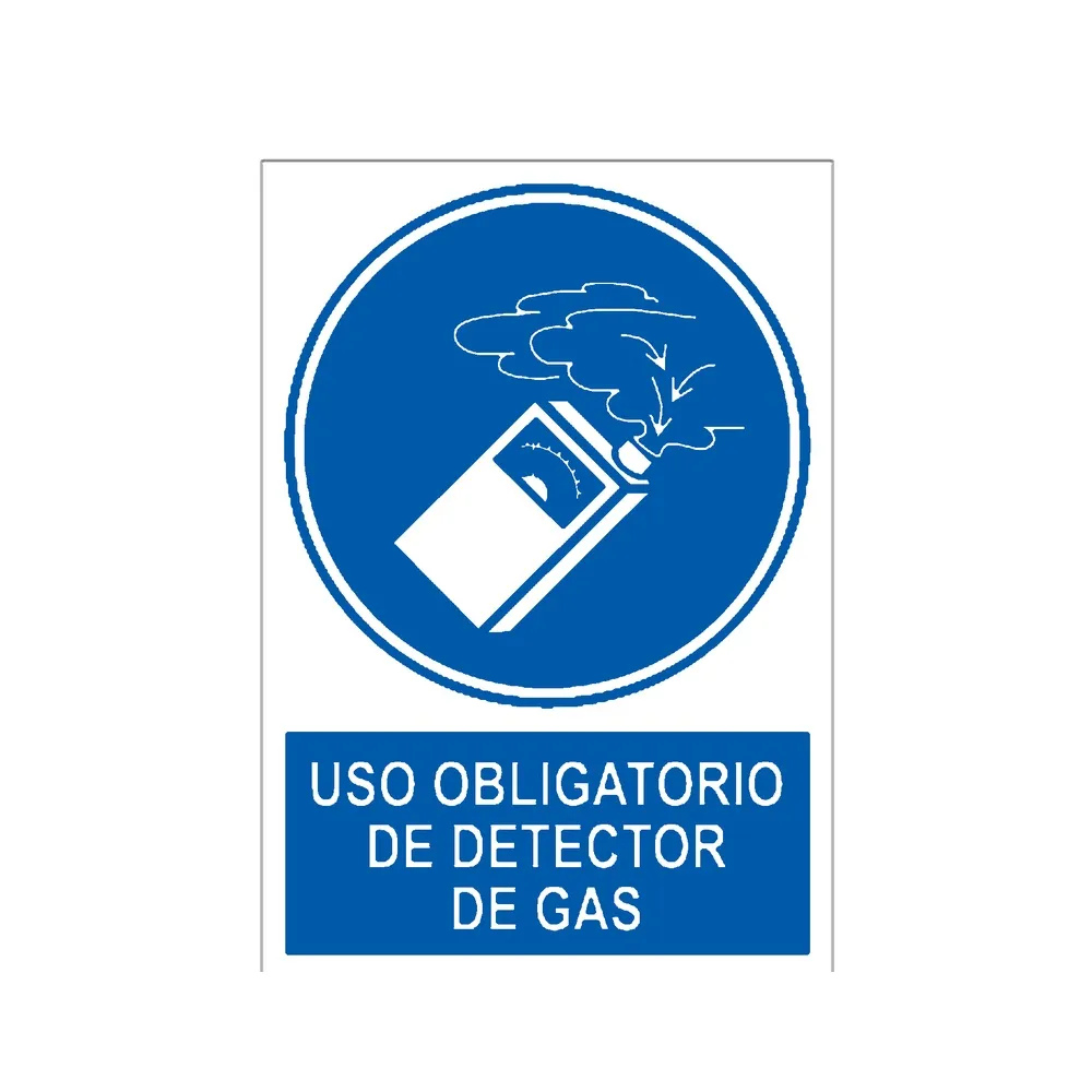 Señal / Cartel de Uso obligatorio de detector de gas