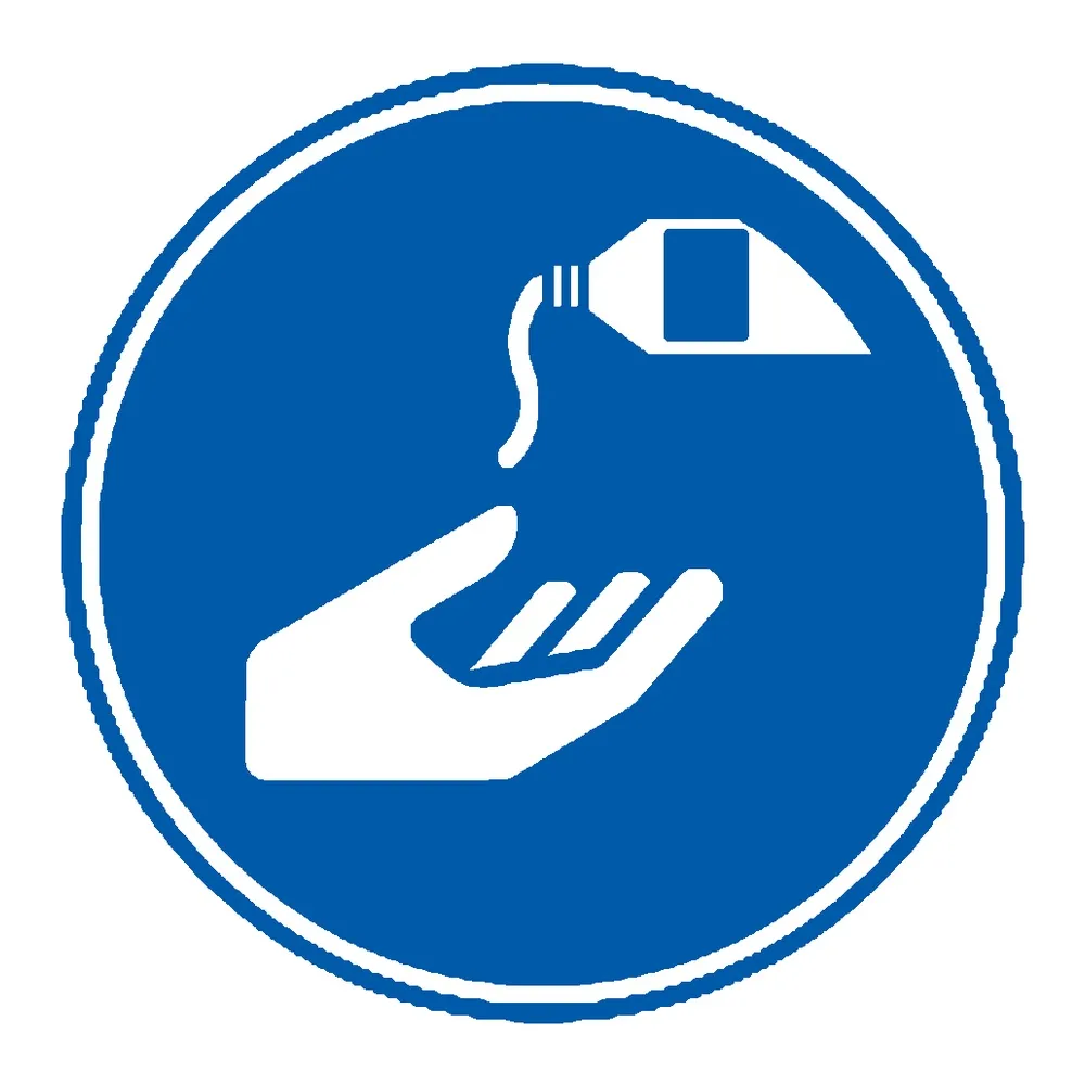 Señal / Cartel de Uso obligatorio de crema protectora