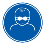 Señal / Cartel de Obligatorio que los niños usen gafas opacas