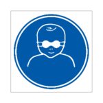 Señal / Cartel de Obligatorio que los niños usen gafas opacas