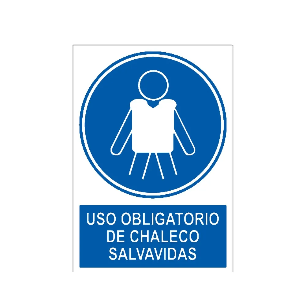 Señal / Cartel de Uso obligatorio de chaleco salvavidas