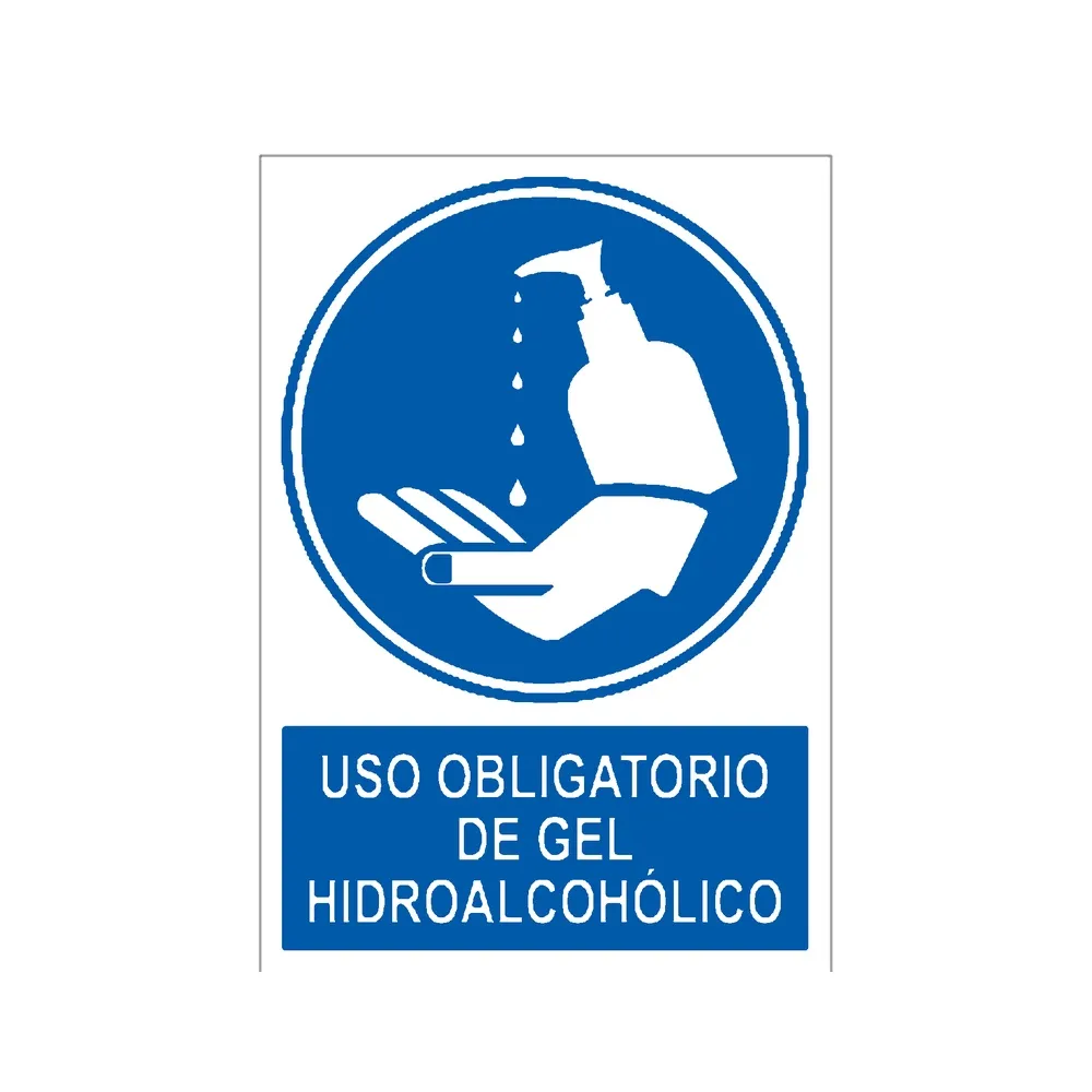 Señal / Cartel de Uso obligatorio de gel hidroalcohólico