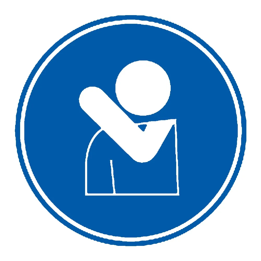 Señal / Cartel de Tosa o estornude sobre el codo