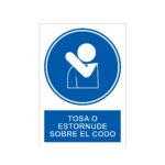 Señal / Cartel de Tosa o estornude sobre el codo