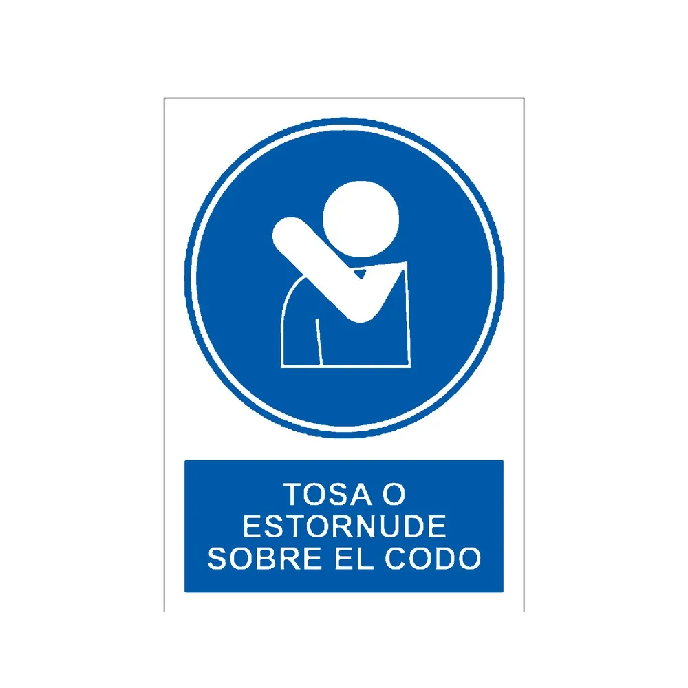 Señal / Cartel de Tosa o estornude sobre el codo