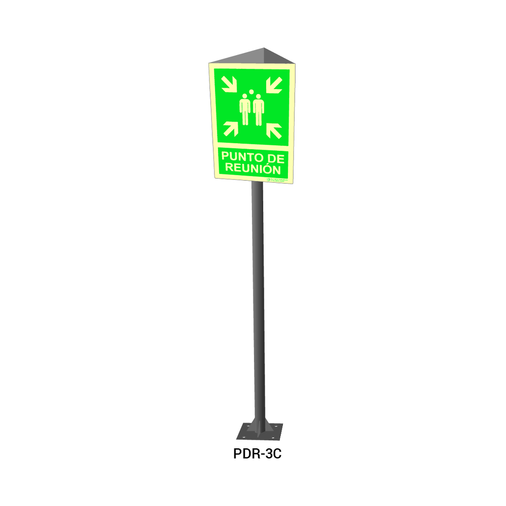 Poste punto de reunión 3 caras
