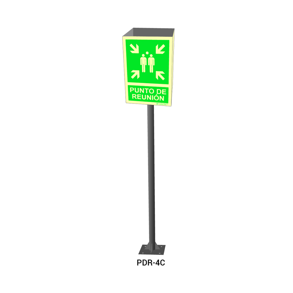 Poste punto de reunión 4 caras