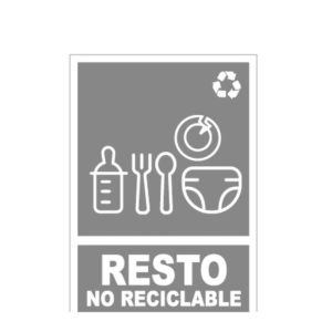 Señal / cartel de Reciclaje — resto no reciclable