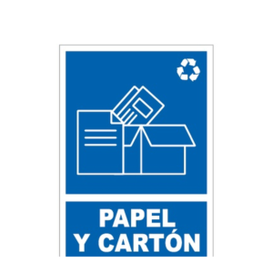 Señal / cartel de Reciclaje — papel y cartón