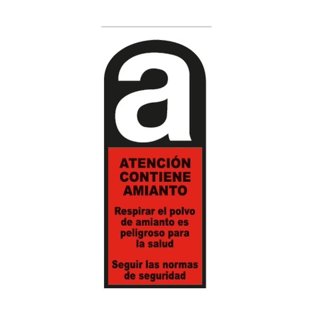 Señal / cartel "Atención contiene amianto"