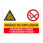 Señal / cartel de combinada riesgo de explosión
